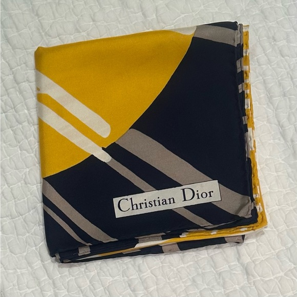 CHRISTIAN DIOR VINTAGE Silk Scarf - 30” x 30.5” - Picture 4 of 11